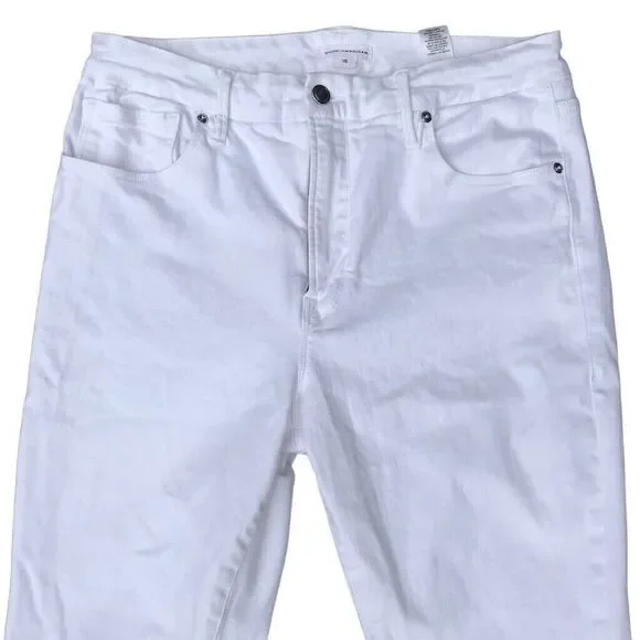 Good American GOOD LEGS CROPPED JEANS Skinny Stretch White Size 15/33 Inseam 27" - Picture 4 of 8